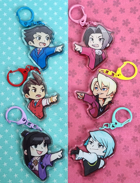 Objection! Ace Attorney Acrylic Charms